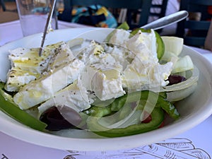 Greek food in greece - feta cheese and salad