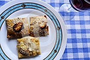 Greek Food. Kalitsounia Cheese and Spinach Pies,