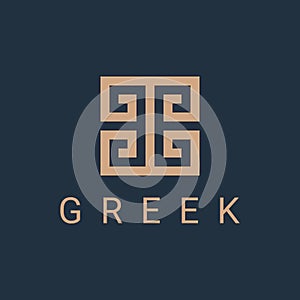 Greek fret logo icon design template photo