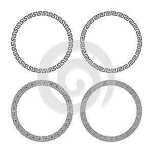 Greek gold frames on a white background, vector