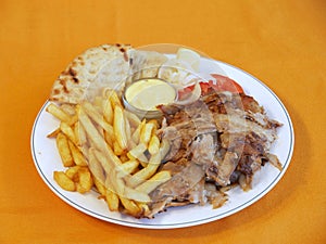 Greek Gyros meal photo