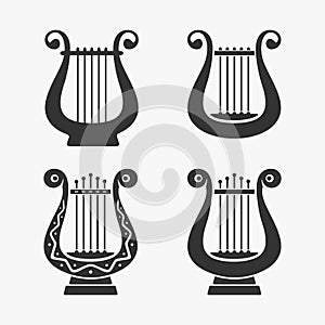 Greek Harp Symbol Vector Illustration