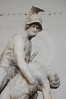 Greek hero Menelaus holding Patroclus