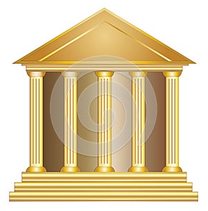 Greek historic bank building gold
