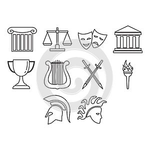 greek icon set