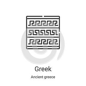 greek icon vector from ancient greece collection. Thin line greek outline icon vector illustration. Linear symbol for use on web