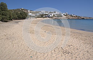 The Greek island of Donoussa. The town beach