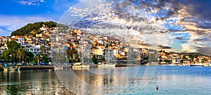 Greek island Lesvos Lesbos. Scenic Plomari town