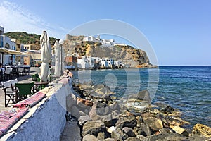 Greek island of Nisyros in the Aegean Sea. View of the city of Mandrakion.