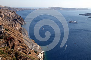 Greek island Santorini Coastline