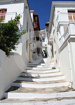 Greek island street scene