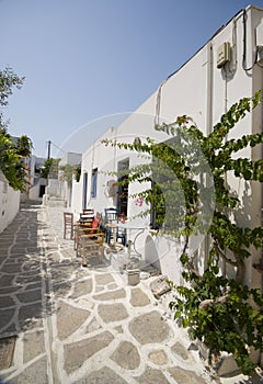 Greek island street scene