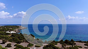 Greek island Zakynthos coast. Gerakas beach summer holidays landscape