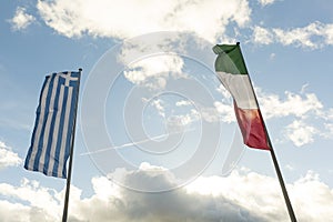 Greek and Italian flags