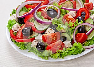 The Greek and Italian food - fresh vegetable salad