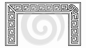 Greek Key Meander Pattern Corner Border Frame, vector design Generative AI