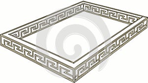 Greek Key Pattern Decorative Rectangular Frame Border, vector design Generative AI