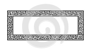 Greek Key Pattern Rectangle Frame Border, vector design Generative AI