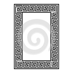 Greek key rectangle frame. Greek border. Vector