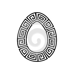 Greek key round frame egg. Greek border. Vector