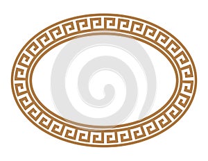 Greek key round frame. Typical egyptian, assyrian and greek motives circle border.