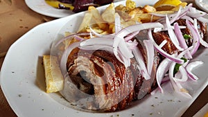 Greek kokoretsi meat tranditional food