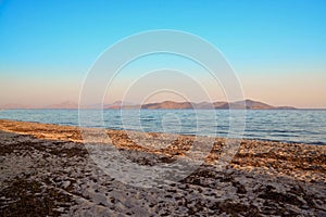 Greek landscape. The Egean sea in the early morning.