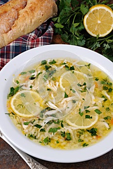 Greek lemon chicken soup