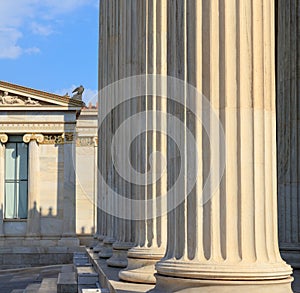 Greek marble pillars infront of a classical building