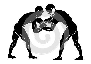 Greek men fighting naked