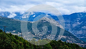 Greek Mountain Landscape on Cloudy Day, Greece