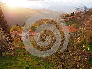 Greek Mountain Village, Storm Light