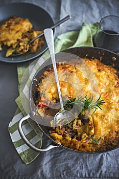 Greek moussaka with potatto and eggplant