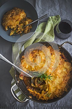 Greek moussaka with potatto and eggplant