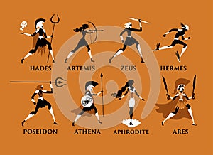 Greek mythology figures olympus gods