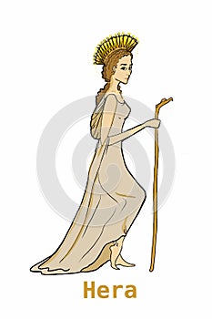 Greek mythology Gods, ,Hera,white background