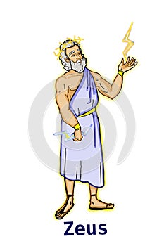 Greek mythology Gods, ,Zeus,white background