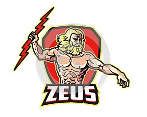 Greek Mythology Zeus E sport Cartoon Mascot Logo Badge