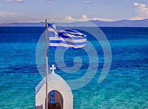 Greek National Flag Seascape