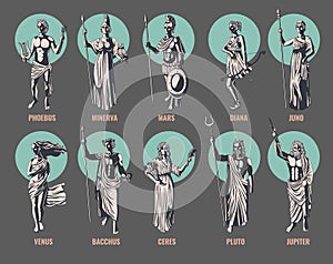 Greek Olympian Gods Set