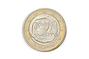 Greek one euro coin