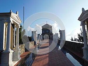 Greek Orthodox church and chapel dedicated to Virgin Mary in the Troodos Mountains in Cyprus