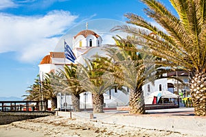 Greek orthodox Church in Paralia Katerini beach, Greece