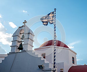 Greek orthodox church with red dome