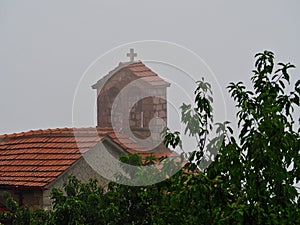 Greek Orthodox Church in Thick Fog, Greece