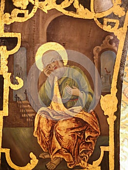 Fresco of Saint Peter in Church of the Holy Sepulchre, Jerusalem