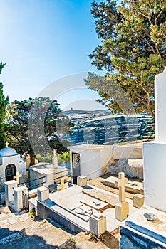 Greek orthodox cemetery in Lefkes village photo