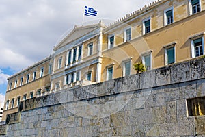 The greek parliament at Syntagma square in Athens Greece