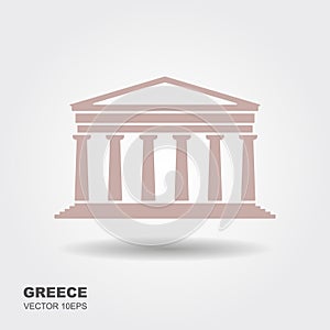 Greek parthenon icon isolated on white background photo