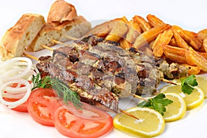 Greek souvlaki pork sandwich junk food